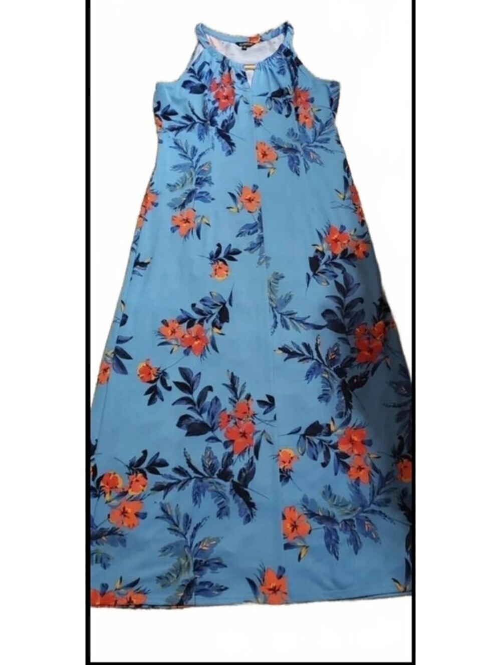 Blue floral maxi dress
